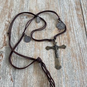 Shannon Koszyk King Philip III Sterling Silver and Brass Crucifix necklace